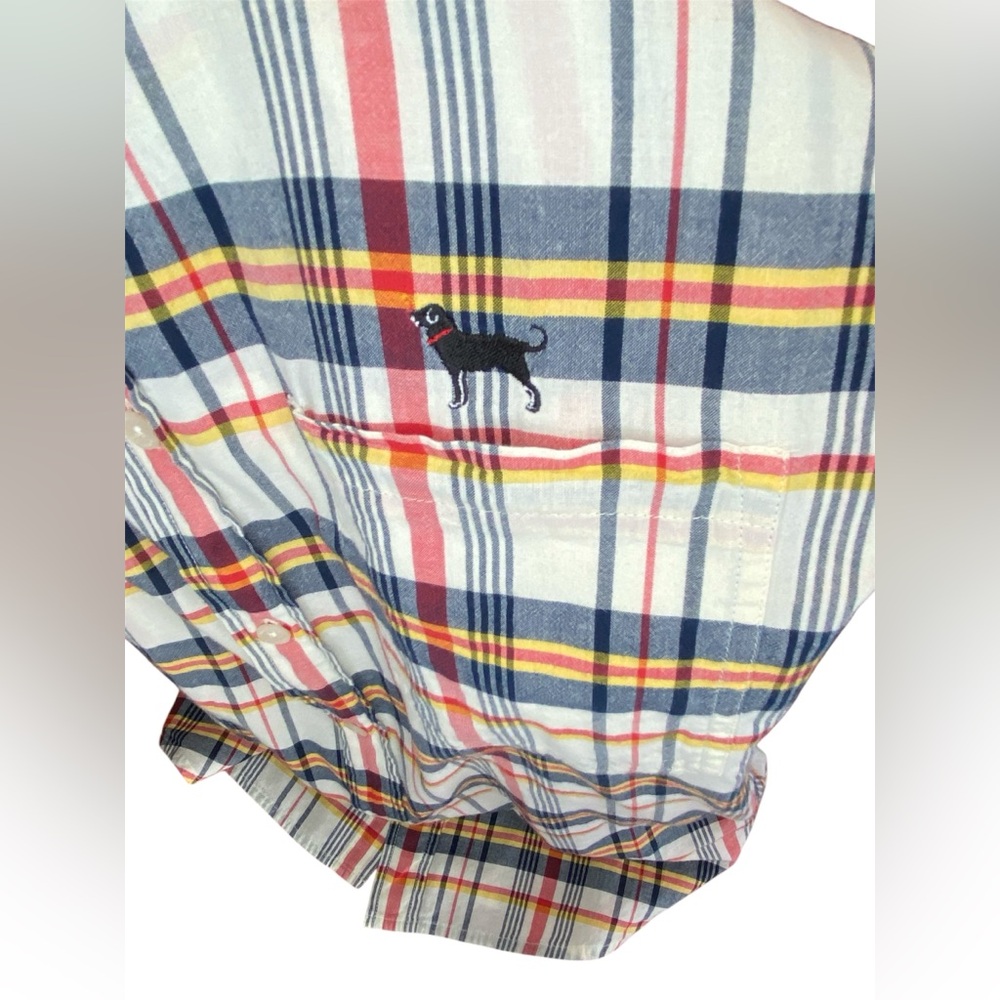 Woolrich Short Sleeve Button Up Plaid Men’s Size L Casual Summer Embroidered - Picture 4 of 7